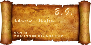 Babarczi Ibolya névjegykártya